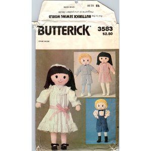 Vintage Craft Sewing PATTERN Butterick 3583 Boy and Girl Dolls with Clothes